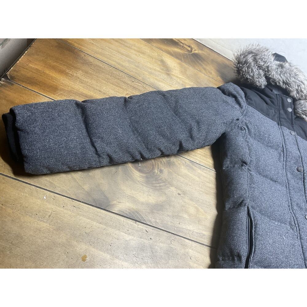 Eddie Bauer Noble Parka Winter Down Coat Faux Fur Hood Gray Size Small - Picture 4 of 14